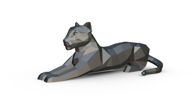 leopardo figura 3d impressão modelo in animais 3dexport pantera puma gato leão gatinha panthera animal áfrica predador imprimível pobre tigre arte esculturas interior estátua brinquedo desenho animado 3d print model - Mito3D