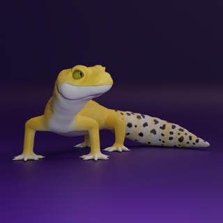 leopardo geco impresión figura animales animal 3d imprimible reptil lagartija 3dart miniatura lindo estilizado modelo 3d print model - Mito3D