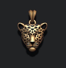 léopard tête émail 3d impression modèle in pendentifs 3dexport amour chat guépard bijou bijoux lionne mammifère nature imprimable puma argent tigre tigresse sauvage zbrush zoo pendentif collier 3d print model - Mito3D