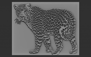 Leopard Linderung Reliefs Reliefmodell Tier 3dtable 3dtableau 3dprint 3dprinter 3dprinted 3dprinting 3d print model - Mito3D