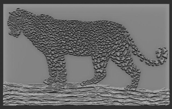 Leopard Linderung Reliefs Reliefmodell Tier 3dtable 3dtableau 3dprint 3dprinted 3dprinting 3d print model - Mito3D