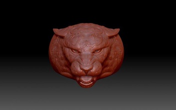 leopardos cabeça 3d impressão modelo in argolas 3dexport leopardo gato gatos anel selvagem tigre pantera panthera animais 3d print model - Mito3D