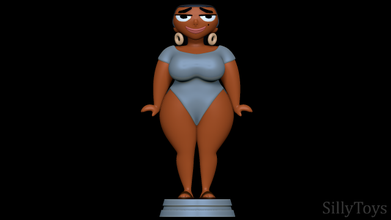 leshawna swimsuit - total drama 3d print model in woman 3dexport female bbw brown fat bikini 3d print model - Mito3D