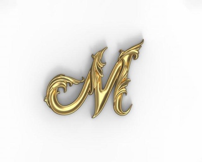 letter floral  signs logos floral letter alphabet printable jewelry text font type design flower art signs logos  3d print model - Mito3D