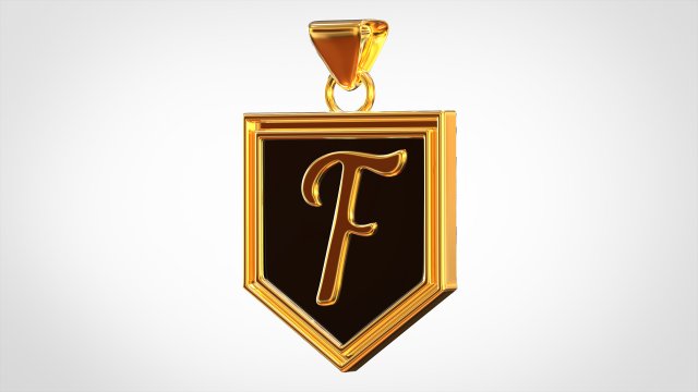 lettera pendente nautilus pompilius Yelena font letter pendant gioielleria oro d'oro 3D print model - Mito3D