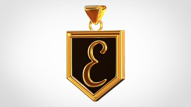 letter pendant nautilus-pompilius nautilus pompilius font letter-a letter-pendant jewelry gold golden 3D print model - Mito3D