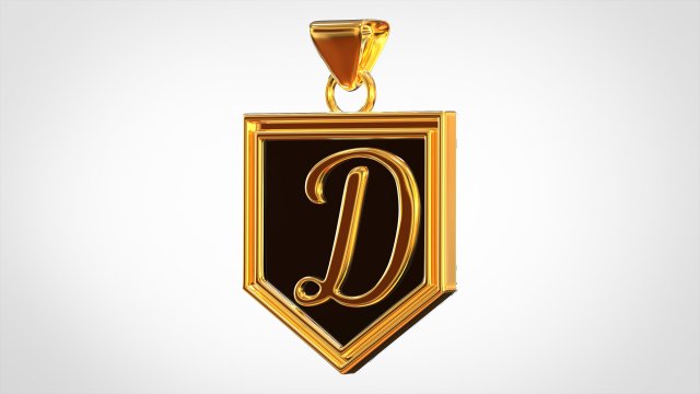 lettre pendentif 3d modèle in bijoux 3dexport nautilus pompilius nautile elena police caractère letter or d'or 3D print model - Mito3D
