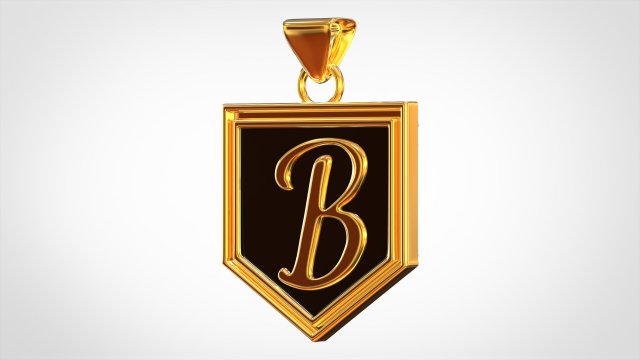 lettera pendente nautilus pompilius Yelena font letter pendant gioielleria oro d'oro 3D print model - Mito3D