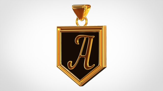 mektup kolye nautilus pompilius Nautilus Yelena yazı tipi letter a pendant takı altın 3D print model - Mito3D