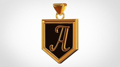 lettera pendente nautilus pompilius Yelena font letter pendant gioielleria oro d'oro 3d print model - Mito3D