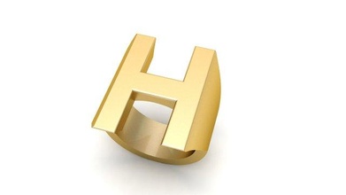 Brief einfach Gold Ring metallisch Silber Juwel Schmuck Ringe 3d Alphabet Herrenring Männer Diamant cnc druckbar HipHop Hüfte hüpfen 3d print model - Mito3D