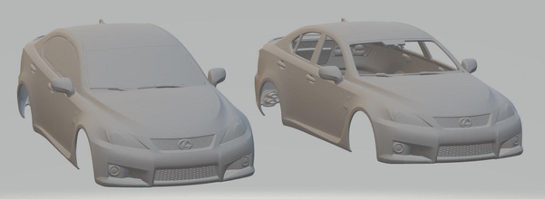lexus isf imprimible cuerpo coche vehiculo 3d impresión modelo in automotor 3dexport espacio scalextric tamiya rc miniz 1 10 32 24 3d print model - Mito3D