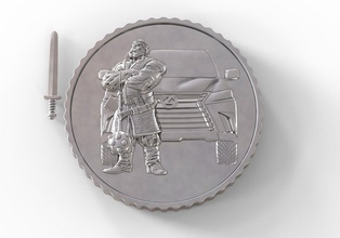 lexus warrior sword coin car bogatyr russia symbol 3d print model - Mito3D