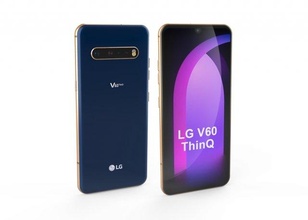 lg v60 technology telephone phone electronics touch thinq smartphone wireless mobile appliance cellphone electronic gold classy blue white 3d print model - Mito3D
