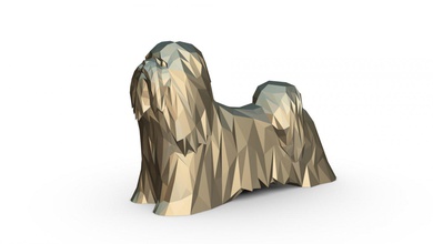 lhasa apso şekil 3d yazdır model in hayvanlar 3dexport sanat hediye düşük poli 3dprint hayvan dekor iç tasarım heykel oyuncak karikatür japon kağıt katlama sanatı köpek shih tzu shihtzu 3d print model - Mito3D