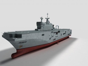 lhd mistral l9013 taşıyıcı Fransızca Donanma savaş gemisi su jeti deniz taşıtı askeri 3d print model - Mito3D