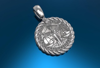 libra-horoscopes pendant 3d print model libra horoscope zodiac jewellery gold silver 3d print model - Mito3D