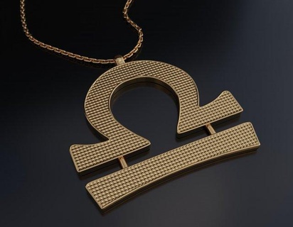 libra pendant necklaces scales september october air chain necklace gold silver jewellery jewelry signs symbols constellation horoscope fashion keychain astrology elements zodiac 3d print model - Mito3D