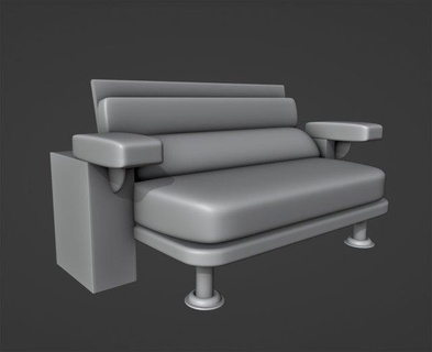 lido sofa printable furniture couch lido-sofa living room lounge chair seating interior house comfort leather furnishing decoration toy sculpt sculpture 3d print model - Mito3D