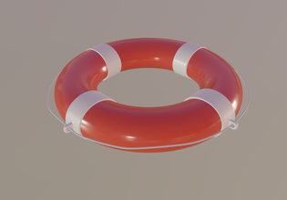 lifebuoy 3d model in parts 3dexport saver ocean swim sea helper young float bubble air rope red white circle ship wreck old desolation inflate 3d print model - Mito3D