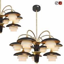 light-16 chandelier black glass gold decor light lighting cooper 3d print model - Mito3D