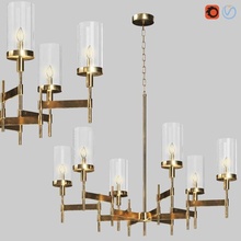 light-19 chandelier black glass gold decor light lighting 3d print model - Mito3D