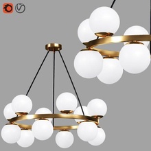 light20 chandelier black glass gold decor light lighting 3d print model - Mito3D
