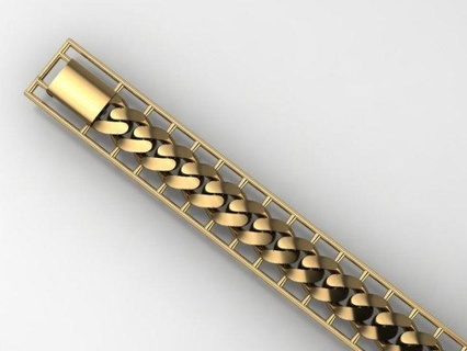 light 8mm fusion cuban link chain bracelet bracelets gold silver jewelry jewel miami printable 3dprint cubanmodels chainmodels wedding fushion casting resin stl 3d print model - Mito3D