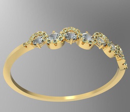 light elegant ring every day printable jewelry jewellery gemstone 3d print model - Mito3D