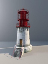 leuchtturm low poly pilot pbr texturen 3d modell gebäude 3dexport lowpoly uvwmapping 3d print model - Mito3D