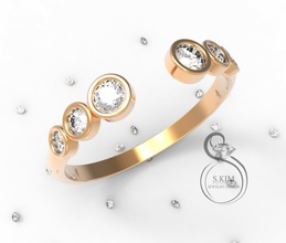 ligera anillo de piedras redondas gem la joyería joya oro 3dmodel 3dprint imprimible el prototipo 3djewel 3dwax cera 3dprintmodel printjewel 3dring 3d print model - Mito3D