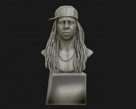 küçük Wayne 3 boyutlu yazdırılabilir model Yazdır heykel Sanat anatomi baş adam mermer insanlar dekor vücut şarkıcı rapçı Amerikan Lil 3d print model - Mito3D
