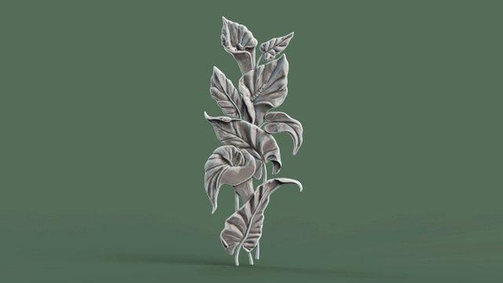 lirio flores escultura flor hoja planta maceta florero flora ramo joyería joya madera tallado cnc stl 3d bas alivio 3d print model - Mito3D