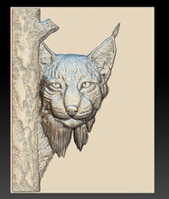 linx Kopf - relief 2019 Kunst Tier zoo cat predator Wald Dschungel fauna die Erleichterung basrelief Bild Szene Landschaft Natur auf Jagd 3d print model - Mito3D