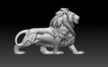 lion lion cat sculpture print highpoly tiger 3d print model - Mito3D