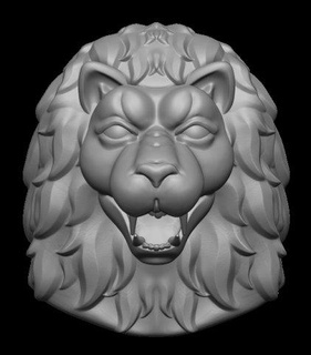 león escultura 3d impresión Arte animales jefe Rey cara cabeza esculpir pbr ready imprimible leones perro hombre lobo 3d print model - Mito3D