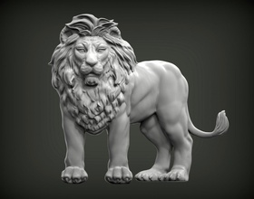 leone bas sollievo 3d stampa modello in scultura 3dexport natura mammifero animale statuetta souvenir scolpire arte sculture stampato gatto zoo selvaggio africa bassorilievo 3d print model - Mito3D