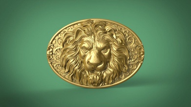 Lion ceinture Boucle animal statue sculpture Afrique sauvage tigre tête lion accessoires art 3d print model - Mito3D