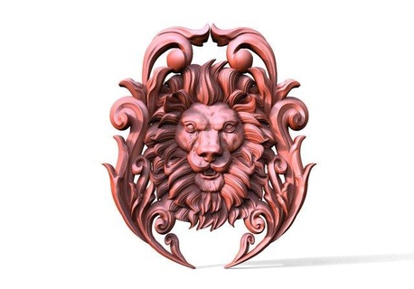 lion cnc 23 1 signs logos head art deco wood relief artcam aspire 3d print model - Mito3D