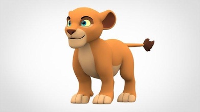 lion lionceau 3d modèle in chat 3dexport cub bébé enfant félin prédateur king roi mammifère animal personnage créature mignonne drôle dessin animé toon 3d print model - Mito3D