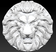 lion gerb 3d impression modèle in sculpture 3dexport tête calme chat chasse trophée animal sauvage moule cnc fraisage poly empaillage africain 3d print model - Mito3D