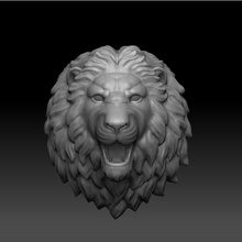 cabeza de león scupture animal 3d la impresión estatua 3d print model - Mito3D
