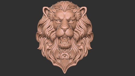 lion head 2 model pendants hair wild giant animal nature zoo mesh africa safari king wildlife face pendant jewelry jewellery 3d print model - Mito3D