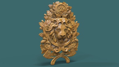 cabeza de león medallón 3d modelo stl cnc la impresión lionhead animal escultura estatua áfrica cat safari tallada lionheadwall walldecor 3d print model - Mito3D