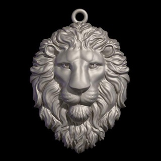lion head pendant 3d print model pendants panel 3d print model - Mito3D