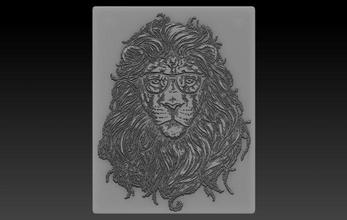 lion head relief 3d print model in 3dexport reliefs reliefmodel lionhead animal 3dprint 3dprinted 3dprinting 3d print model - Mito3D