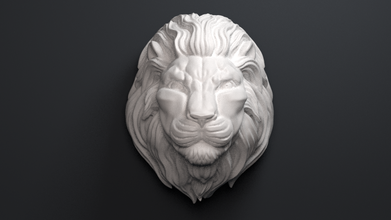 lion head sculpture 3d print model in 3dexport calm cat hunting trophy animal wild mold cnc printing milling hi-poly taxidermy african 3d print model - Mito3D