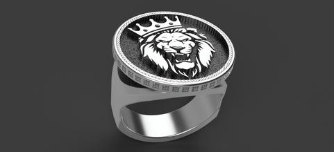 lion king ring jewel brutal printable man gold platinum luxury art design cnc unique woman wild predator hunter beast savannah silver 3d print model - Mito3D