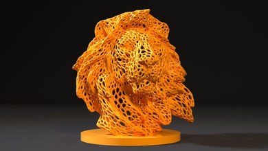 león rey simba 3d impresión modelo in escultura 3dexport voronoi leon 3dprinting estatua imprimible decoración arte 3d print model - Mito3D