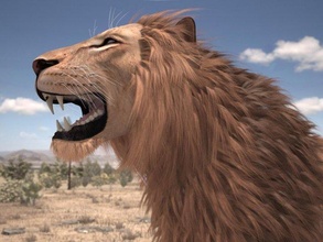 leão rei texturizado cabelo selvagem gato pele mamífero África africano animal manipulado equipado 3dsmax 3d print model - Mito3D
